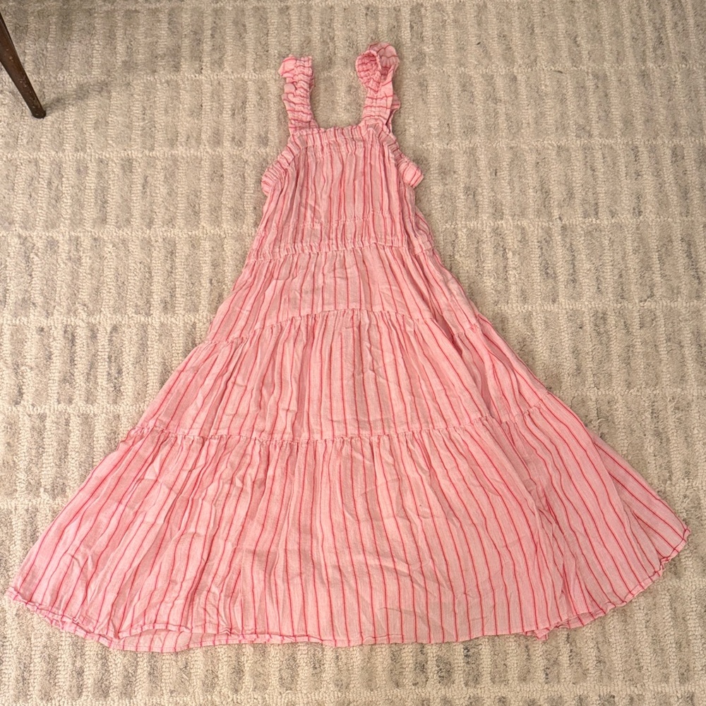 Zara Pink and White Striped Kids Dress